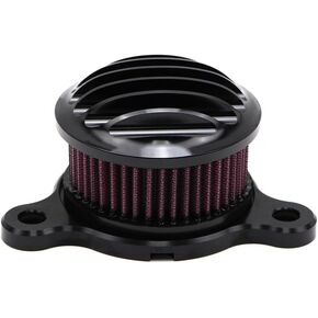 Engine Air Cleaner Filter Compatible with Harley Sportster XL883 XL883N XL883R XL883P XL1200 XL1200L XL1200X 1988+ Motorcycle Intake System CNC Black Billet Washable