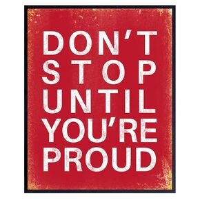 Inspirational Quote Typography Wall Art - Unique Home Decor for Office, Gym, Kids, Teens Bedroom - Motivational Gift for Entrepreneurs, Workout and Weight Lifting Fans - 8x10 Picture Poster Print
