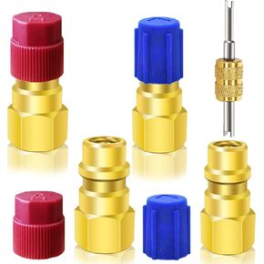 طقم تحويل R12 إلى R134a، طقم محول تركيب R12 إلى R134a AC، طقم تعديل R12 إلى R134a عالي الضغط مع وصلة 1/4 بوصة أنثى إلى 7/16 بوصة -20 UNF، لنظام تبريد مكيف الهواء التلقائي in Kuwait