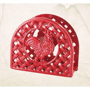 Grant Howard 51095 Red Rooster Napkin Holder, Cast Iron