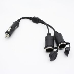 2 Way Car Cigarette Lighter Splitter Adapter 1 to 2 Cigarette Lighter Extension Cord 16AWG with 15A Fuse(1FT)