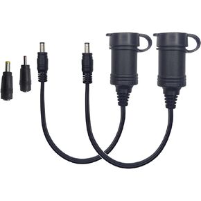 2 Pack DC 5.5mm x 2.1mm Connector to Cigarette Lighter Female Socket Extension Cord, 1ft DC Car Charger Cable with 2 Extra Connectors 12-24V DC Car Charger Auto Power Supply Cord for Car