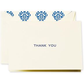 Crane & Co. Navy Block Text Thank You Note (CT1406),Ecruwhite