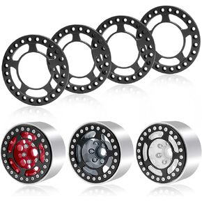 RC 4 قطع 1.9 بوصة حلقة عجلة Beadlock حلقة عجلة بديلة لـ 1/10 RC الزاحف المحوري SCX10 90046 TRX4 (النوع الأسود 3) in Kuwait