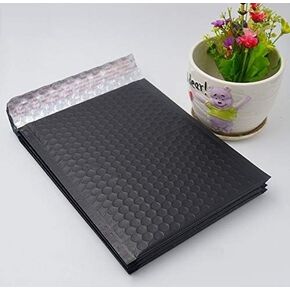 ProLine Matte Metallic Black Bubble Padded Mailers 8.5x12 Inch Self Seal Padded Envelopes (10)