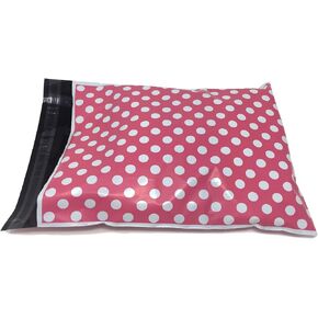 Shop4Mailers 10 x 13 Pink Polka Dot Poly Bag Mailer Envelopes 2 Mil (100 Pack)