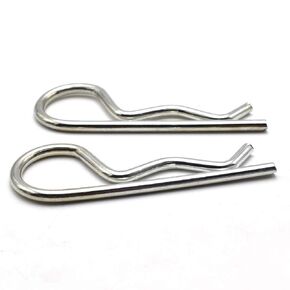M6 X 120 Stainless Steel Cotter Pin Hairpin Silver R Shape Spring Retaining Clip for for Fixing Objects (2 Pack)