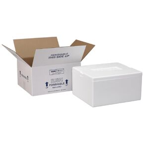 Polar Tech 225C Thermo Chill Insulated Carton with Foam Shipper, Medium, 12" Length x 10" Width x 5" Depth (Case of 4)