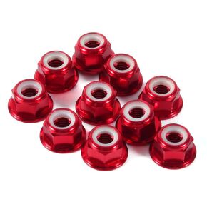 Hex Self Lock Nuts 10 PCS M5 Nut CNC Aluminum Flanged Nylon Lock Nut Self Locking Metal Nuts Dark Red