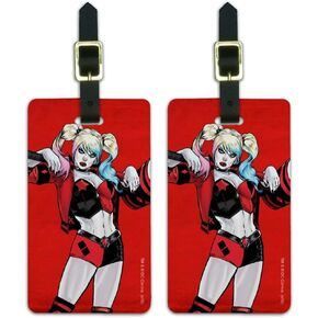 Harley Quinn Character Luggage ID Tags Suitcase Carry-On Cards - Set of 2