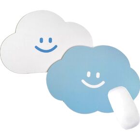 Mouse Pad Cute 2 Pack, Small Waterproof PVC Mousepad, Non-Slip Rubber Base Personalized Computer Mouse Mat for Office Home (Cloud Mouse Pads)