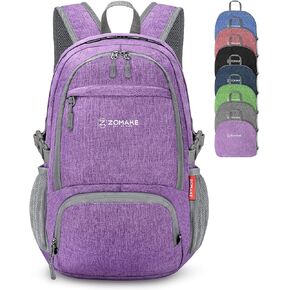 ZOMAKE 25L Packable Backpack for Women Men - Small Lightweight Hiking Daypack for Travel - Tear Resistant Foldable Day Pack