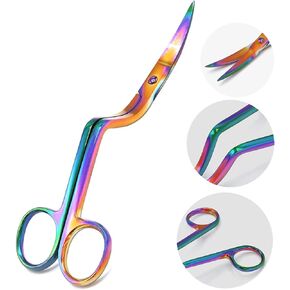 Rainbow Color Machine Embroidery Scissors 6" Large Double Curved Scissors - Stainless Steel Embroidery Supplies