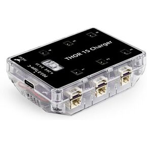 HGLRC Thor 1S LiPo Charger V2 Type C 4.2V/4.35V 6 Channel Tinywhoop BT2.0 PH2.0 for Racing Model FPV Drone