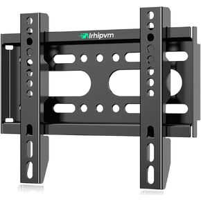 TV Monitor Wall Mount Brackets Low Profile Fixed for Most 14-43 Inches LED LCD Flat Curved Screen TVs & Monitors Up to 55lbs, Universal TV Mount Fits 8" Wood Studs Max VESA 200x200mm