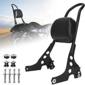 Detachable Black Passenger Backrest Sissy Bar with Backrest Pad Compatible with for Sportster 1200 883 XL XLH 2004-UP