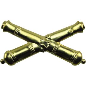 Treasure Gurus US Civil War Kepi Hat Badge Stamped Brass Crossed Cannon Uniform Insignia Pin
