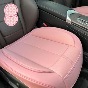 2 Pack Leather Front Car Seat Cover Bottom Only, Anti-Slip Padded Seat Cushion, Full Wrap Seat Protector with Storage Function Universal Fit for Most Cars, SUV, Pick-up Trucks (Beige)