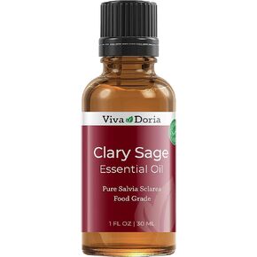 Viva Doria 100% Pure Clary Sage Essential Oil, Undiluted, Food Grade, 30 mL (1 Fl Oz)