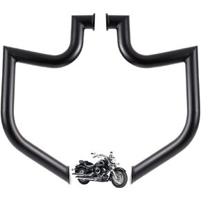 1.5" Fat Crash Bar Engine Guard Highway Bar for Yamaha Vstar 1100 Classic Custom Silverado (Silver)