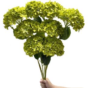 8pcs White Hydrangea Artificial Flowers 27.55" Large Realistic Single Long Stem Faux Silk Hydrangea Bouquets Flowers Arrangements Home Office Decor Wedding Centerpieces DIY