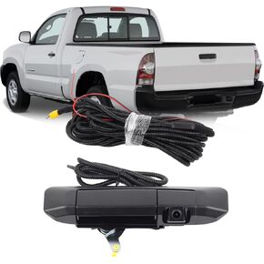 Dasbecan Tailgate Handle Rear View Backup Camera 6909004020 Compatible with Toyota Tacoma 2005-2015, Black Aftermarket Replacement Reverse Parking Liftgate Latch Handle Camera (RCA Connector)