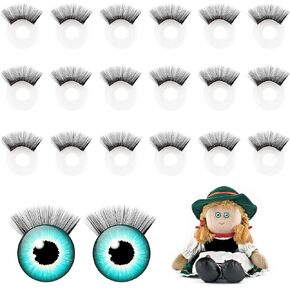 Framendino, 20 Pack Doll Eyelashes Eyelashes Eye Make Up for Plush Animal Doll Making