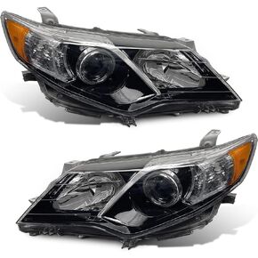 for 2012 2013 2014 Camry Headlight Assembly Compatible 2012-2014 Toyota Camry Headlamp Replacement with Black Housing Left and Right Headlamp Replacement