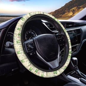 Sugar Skull Rose Print Steering Wheel Cover for Women,15 inch Anti Slip and Sweat Absorption Auto Car Wrap Cover,Universal Car Interior Accessories