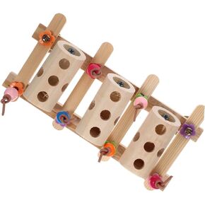 Parrot Foraging Toy Bird Cage Toys Parakeet Toys Parakeet Feeder Wood Parrot Toy Parrot Foraging Box Toy Bird Cage Accessories Creative Bird Foraging Toy Parrot Cage Accessory Food