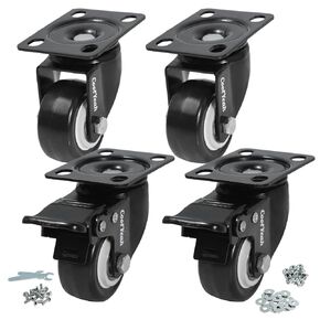 عجلات دوارة من مادة PVC مقاس 2 بوصة، عجلات ممتازة (عبوة من 8، 4 مع فرامل و4 بدون) in Kuwait