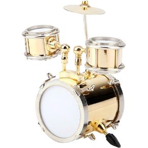 Miniature Drum Set, Miniature Musical Instrument Model Replica Drum Set Ornament Drummer Gift for Drummer Musicians