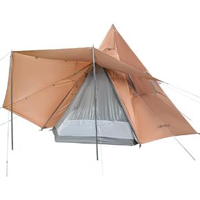 6 Person Camping Teepee Tent 12 x 12ft Family Outdoor Teepee Tent with Water-Resistant Material for Adults Camping in Kuwait