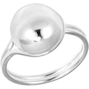 AeraVida Shiny Glamour Dome Ball .925 Sterling Silver Ring | Classic e Wedding Rings For Women | Fashion Style Comfort Fit Silver Rings for Women | Others | Sterling Silver Rings Sizes