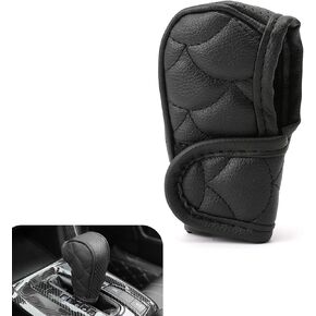 1 PC Car Gear Shift Cover Replacement, Breathable Leather Design, Soft Durable Vehicle Gear Shifter Decor, Universal Waterproof Automotive Shifter Protector for Truck SUV Car (Black)