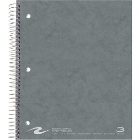 Roaring Spring College Ruled 3 Subject Spiral Notebook, Double Pockets, 11" x 9" 120 Sheets, Assorted Colors