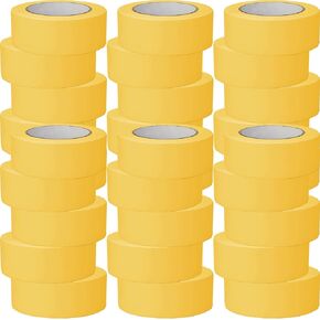 30 Rolls Automotive Refinish Masking Tape Bulk Set Cars Vehicles Auto Body Paint Tape Automotive Painters Multi Purpose(Yellow, 1.4 Inch x 60 Yard)