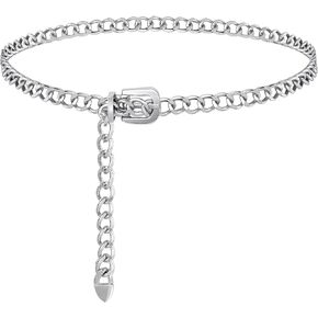 Chain Belts for Women Fashion, Alloy Adjustable Waist Chain Belt, Chunky Belt for Women Dresses Jeans Fashion