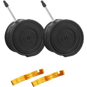 Pack of 2 Mountain Bike Bicycle Inner Tube 26x1.9/2.125 F/V48mm Presta Valve Compatible with 26 x 1.9 26 x 2.0 26 x 2.10 26 x 2.125 Mountain Bike Tire with 2 Bike Tire Levers