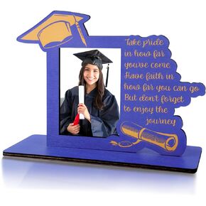2024 Graduation Picture Frame, Class of 2024 Black Wooden Graduation Photo Frame as Preschool High School College Graduation Gifts Tabletop Display (Black)