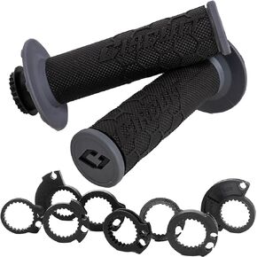 Motorcycle Handlebar Grips - High-Performance Hand Grips Kira Lock-On for Motorcycle Handlebars - Fit 2 & 4-Stroke Models - Handlebar Grips with 8 Adapters by Circuit Equipment