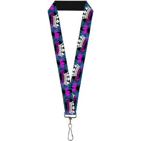 Buckle-Down Lanyard-1.0"-Crown Princess Oval Black/Turquoise