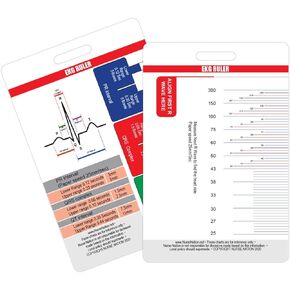 EKG Ruler Vertical Badge Card Tool - ECG and Electrocardiogram Ruler - Excellent Resource for EKG Techs, EMT, Cardiology Tech, Nurses, or Other Healthcare Professionals