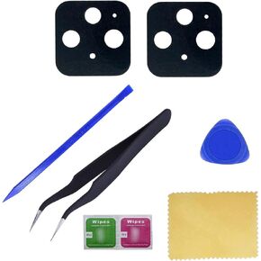 Ubrokeifixit for Google Pixel 5 6.0" Rear Back Camera Glass Lens Cover Replacement for Google Pixel 5 6.0" 2020" GD1YQ,GTT9Q,with Tool Kit(NOT for Pixel 5a 6.34")-(2 Pcs/Black/Pixel 5)