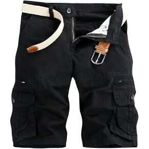 Mens Cargo Shorts Cotton Work Shorts Multi Pocket Casual Workout Shorts for Men with No Belt