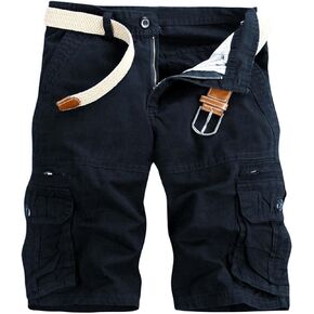 Mens Cargo Shorts Cotton Work Shorts Multi Pocket Casual Workout Shorts for Men with No Belt