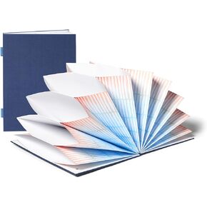 Savor | Fan Folio – Luxe Accordion File for Important Documents | Fabric Bound Acid-Free Accordion File Folder with Labels for Document and Record Storage, Home Paper Organization and Archive