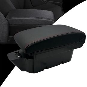 مسند ذراع لوحدات التحكم لسيارة Toyota 86 GT86 / Subaru BRZ Center صندوق تخزين مزدوج لخياطة Scion FR-S 2012-2020 باللون الأسود