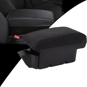 مسند ذراع لوحدات التحكم لسيارة Toyota 86 GT86 / Subaru BRZ Center صندوق تخزين مزدوج لخياطة Scion FR-S 2012-2020 باللون الأسود
