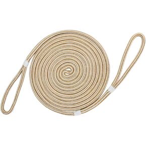 Extreme Max 3006.2399 BoatTector Premium Double Looped Nylon Dock Line for Mooring Buoys - 3/4" x 35', White & Gold